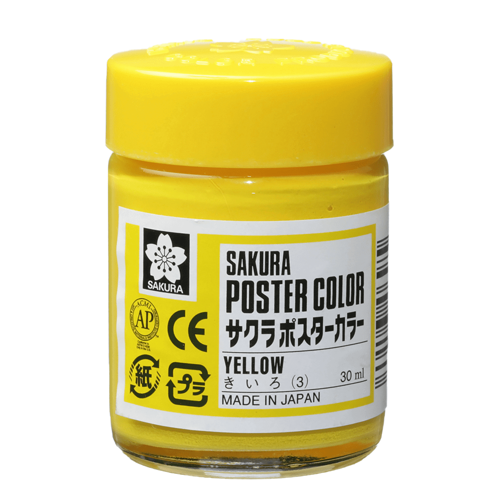 Tinta Guache Sakura Poster Color 30ml 3 Yellow